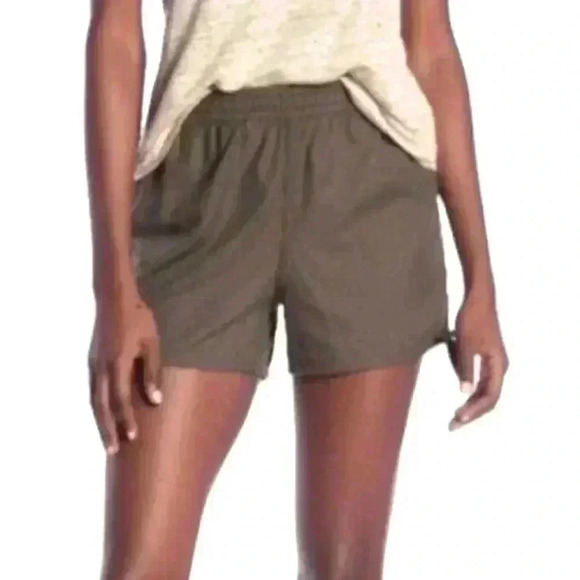 MADEWELL Army Green Cotton Elastic Highrise Side Tie Soft Board Shorts Size M - Picture 1 of 13
